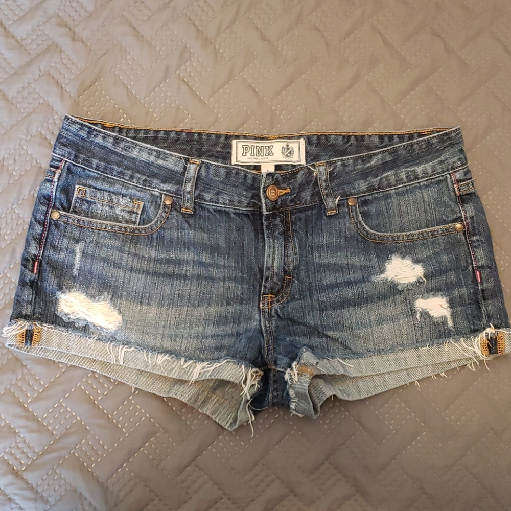 PINK denim shorts